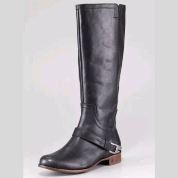UGG Australia Channing LeatherTall Riding Boots Size 9 Black